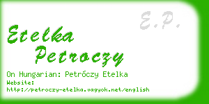 etelka petroczy business card
